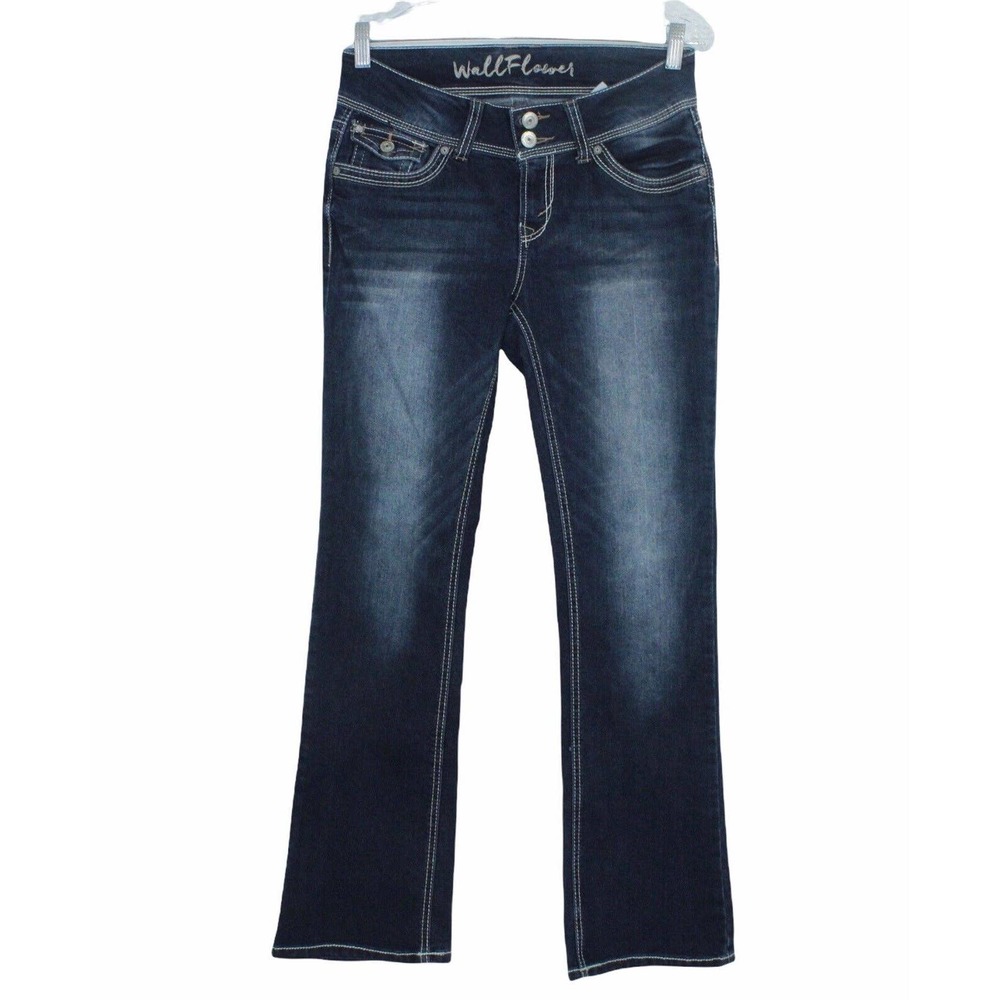 Walflower Womens Size 7 Mid Rise Flare Blue Jeans
